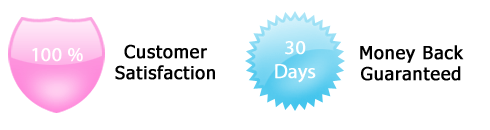 100% Customer Satisfaction 30 Days Moneyback Guaranteed